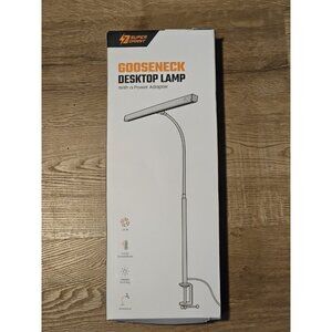 SuperDanny Gooseneck Desktop Lamp 3 Color Termps, Black